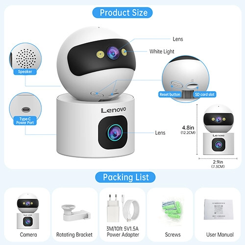 Lenovo XW1-U 3 MP Smart WiFi Camera with Built in Microphone-gallery-2