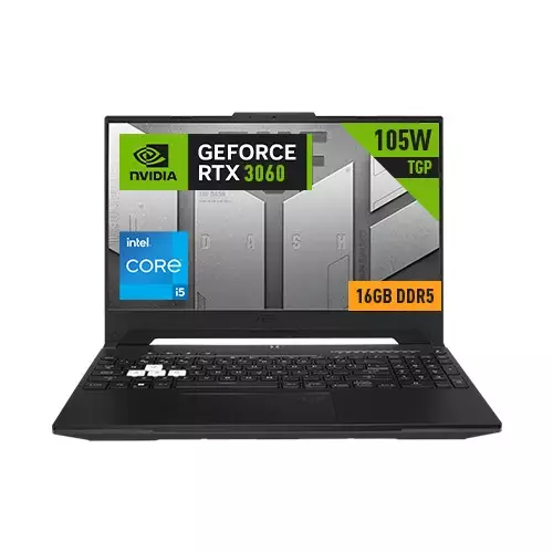 ASUS TUF DASH F15 FX517ZM 15.6 INCH FULL HD 300HZ DISPLAY CORE I5 12TH GEN 16GB DDR5 RAM 512GB SSD GAMING LAPTOP WITH RTX 3060 6GB GRAPHICS (OFF-BLACK)