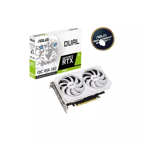 ASUS DUAL GEFORCE RTX 3060 WHITE OC EDITION 12GB GDDR6 GRAPHICS CARD - 2