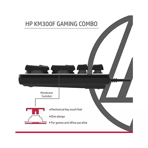 HP KM300F Wired USB Gaming Keyboard and Mouse Combo - 3