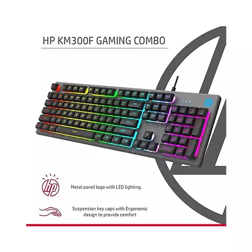 HP KM300F Wired USB Gaming Keyboard and Mouse Combo-2