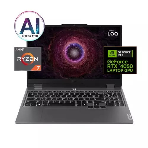 Lenovo LOQ 15ARP9 Ryzen 7 7435HS RTX 4050 6GB GDDR6 GPU 24GB DDR5 512GB SSD 15.6-inch FHD AI Gaming Laptop