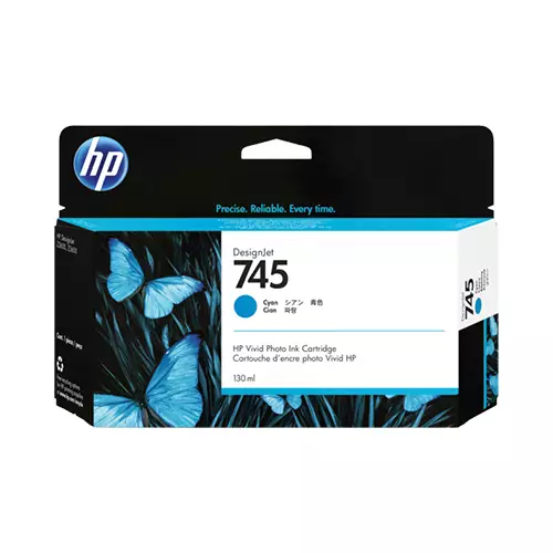 HP 745 130-ML DESIGNJET CYAN INK CARTRIDGE