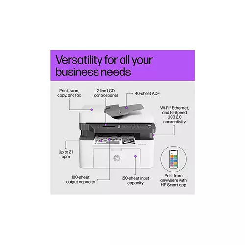 HP Laser MFP 137fnw Multifunction Mono Laser Printer - 0