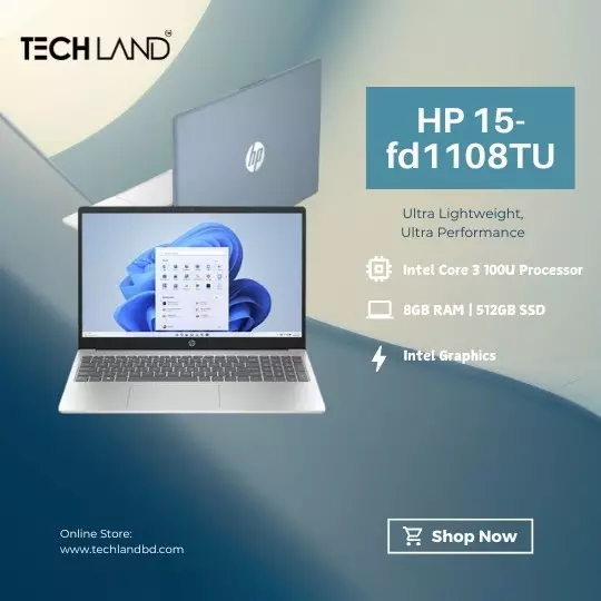 HP 15-fd1108TU Intel Core 3 100U 15.6" FHD Laptop - 6