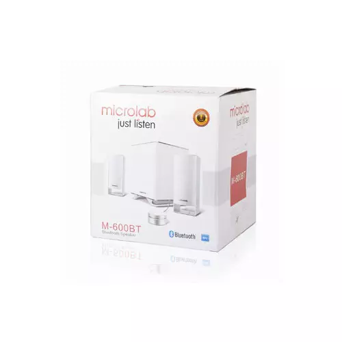 MICROLAB M-600BT 2:1 BLUETOOTH WHITE SPEAKER-gallery-2