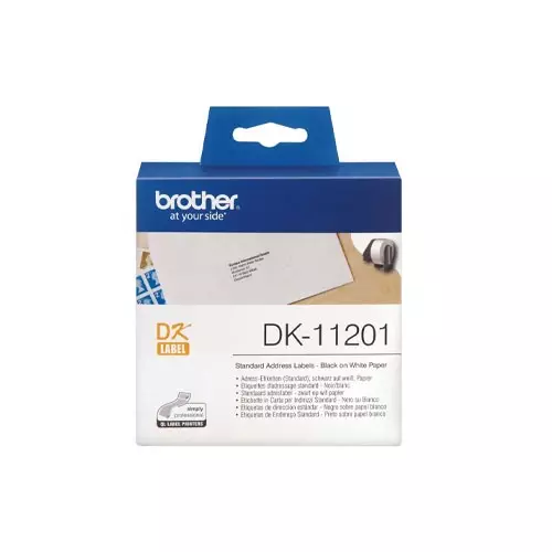 Brother Genuine DK-11201 Black on White 29mm x 90mm Label Roll (400 Label)-1