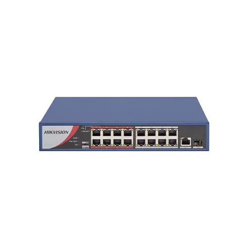 Hikvision DS-3E0318P-EL/M(B) 16-Port 100 Mbps Long-Range Unmanaged PoE Network Switch