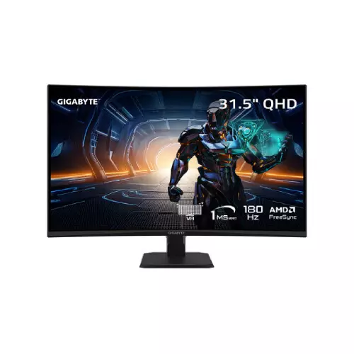 Gigabyte GS32QCA 31.5-Inch QHD HDR 180Hz Curved Gaming Monitor