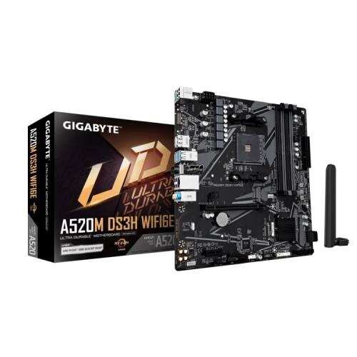 GIGABYTE A520M DS3H WIFI6E AMD Micro-ATX Motherboard