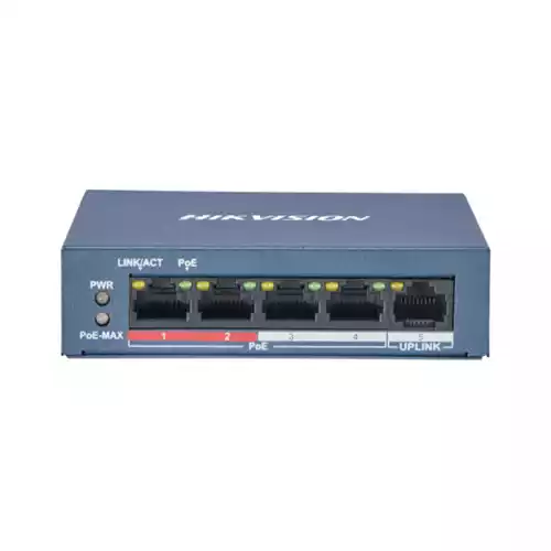 Hikvision DS-3E0105P-E/M(B) 4-Port Port Fast Ethernet Unmanaged POE Switch