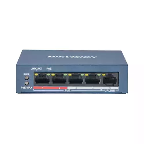 Hikvision DS-3E0105P-E/M(B) 4-Port Port Fast Ethernet Unmanaged POE Switch