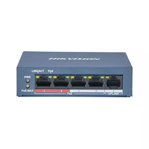 Hikvision DS-3E0105P-E/M(B) 4-Port Port Fast Ethernet Unmanaged POE Switch