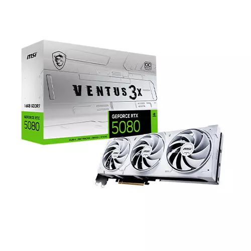 MSI GeForce RTX 5080 16G VENTUS 3X OC WHITE 16GB GDDR7 Graphics Card