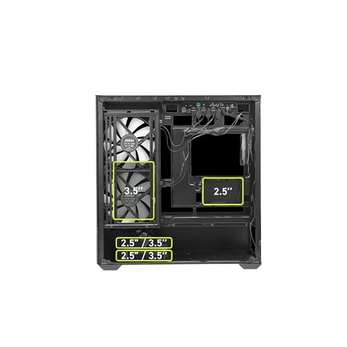 MSI MAG PANO M110R Mini Tower CPU Casing With Built-In ARGB Fan (Black) - 4