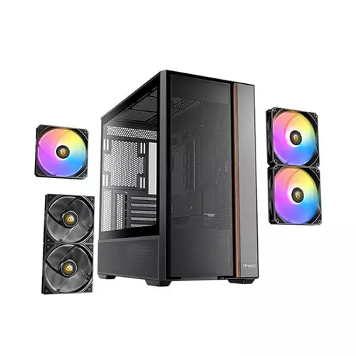 Antec FLUX REAR Pre-Install 5 ARGB Fans Mid Tower ATX Gaming Casing - 3