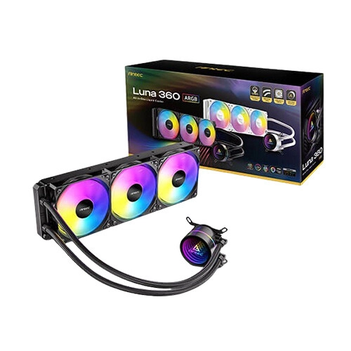 Antec Luna 360 ARGB All-in-One Liquid CPU Cooler with Display (Black)