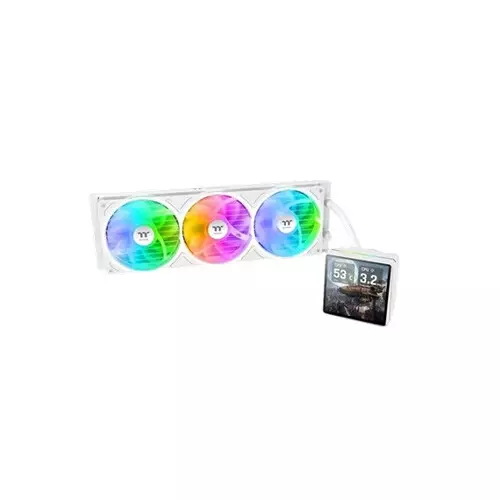 Thermaltake H360 V3 Ultra ARGB Sync AIO Liquid Cooler - White with 3.95-inch LCD Display
