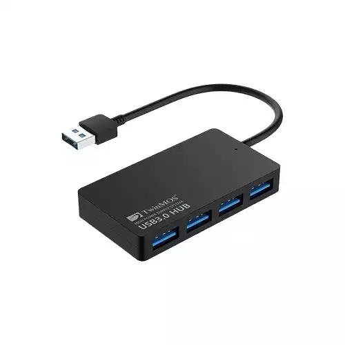Twinmos EZEEHUB-34L-M Gray USB 3.0 Square Metal Hub