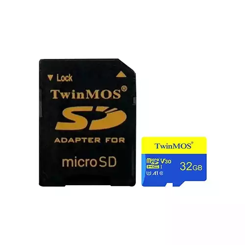 Twinmos 32GB MicroSDHC U3 Class 10 V30 A1 Memory Card with Adapter