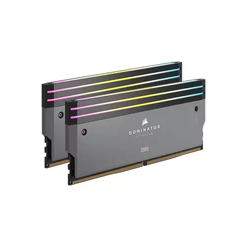 Corsair DOMINATOR TITANIUM RGB 64GB (2X32GB) DDR5 DRAM 6000mhz Cl30 AMD XMP Desktop RAM (Grey) - 1