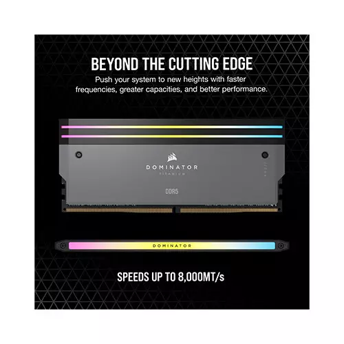 Corsair DOMINATOR TITANIUM RGB 64GB (2X32GB) DDR5 DRAM 6000mhz Cl30 AMD XMP Desktop RAM (Grey) - 2