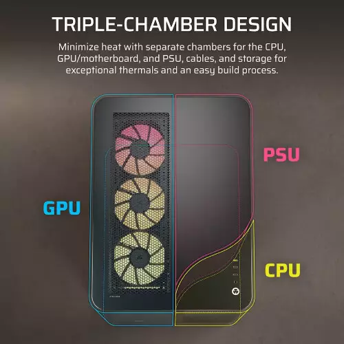 CORSAIR AIR 5400 RS-R ARGB Tempered Glass Mid-Tower Desktop Case-gallery-2