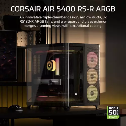 CORSAIR AIR 5400 RS-R ARGB Tempered Glass Mid-Tower Desktop Case-gallery-3