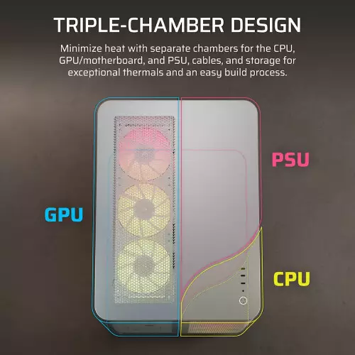 CORSAIR AIR 5400 RS-R ARGB Tempered Glass Mid-Tower Desktop Case (White)-gallery-3