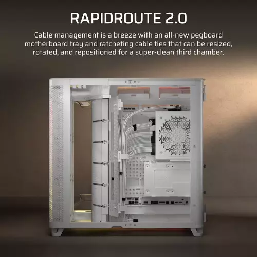 CORSAIR AIR 5400 RS-R ARGB Tempered Glass Mid-Tower Desktop Case (White)-gallery-1