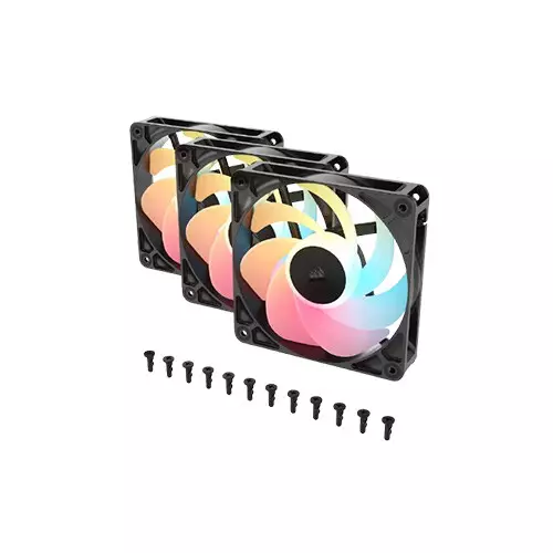 Corsair RS120-R ARGB Triple Pack 120mm PWM Reverse Fans (Black)-gallery-2
