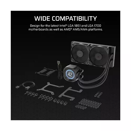 CORSAIR Nautilus 240 RS LCD AIO Liquid CPU Cooler (Black)-gallery-3