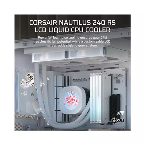 CORSAIR Nautilus 240 RS LCD AIO Liquid CPU Cooler (White)-gallery-2