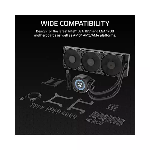 CORSAIR Nautilus 360 RS LCD AIO Liquid CPU Cooler (Black)-gallery-2