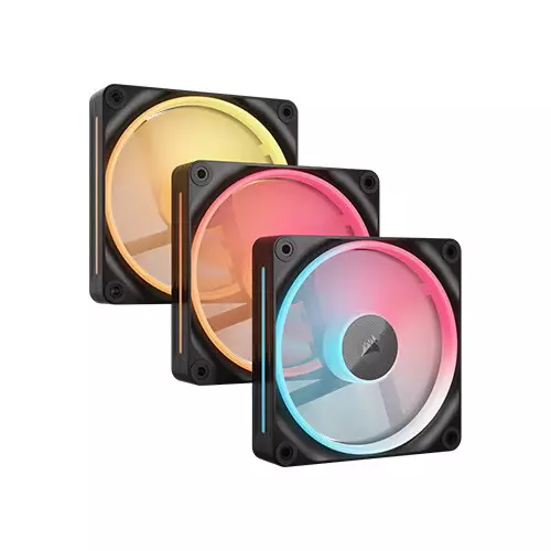 Corsair iCUE LINK LX120-R RGB 120mm PWM Reverse Fans Starter Kit (Black)
