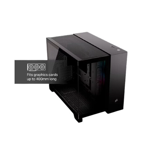 Corsair iCUE LINK 2500X RGB Micro ATX Dual Chamber PC Case (Black) - 2