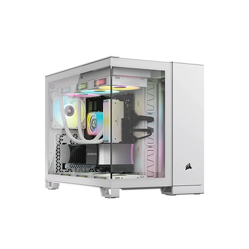 Corsair iCUE LINK 2500X RGB Micro ATX Dual Chamber PC Case (White)