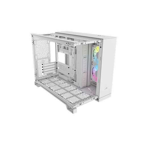 Corsair iCUE LINK 2500X RGB Micro ATX Dual Chamber PC Case (White) - 1
