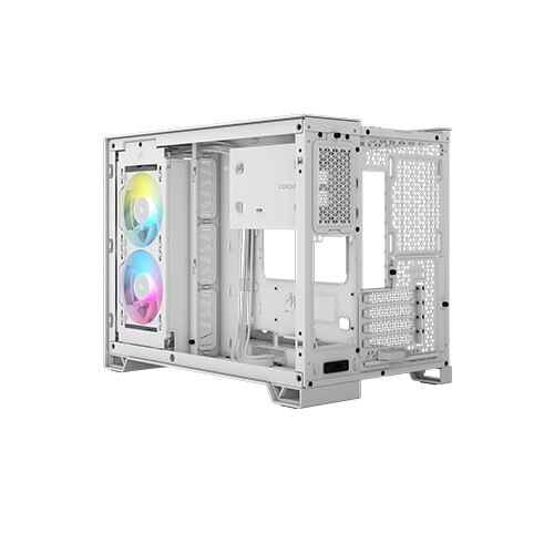 Corsair iCUE LINK 2500X RGB Micro ATX Dual Chamber PC Case (White) - 3