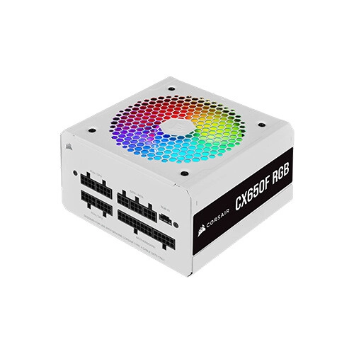 Corsair CX Series CX650F RGB 650W 80 Plus Bronze Fully Modular Power Supply (White)