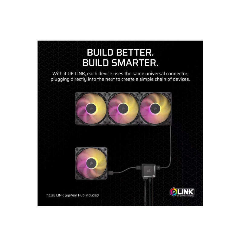 Corsair iCUE LINK RX140 MAX RGB 140mm PWM Thick Case Fans - 3