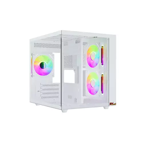 PC POWER GS620 ICE CUBE MINI V2 ARGB Fan GAMING CASE WHITE