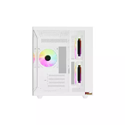 PC POWER GS620 ICE CUBE MINI V2 ARGB Fan GAMING CASE WHITE-gallery-1