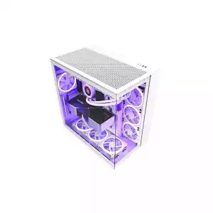 NZXT H9 Flow Dual-Chamber ATX Mid-Tower PC Gaming Case - White