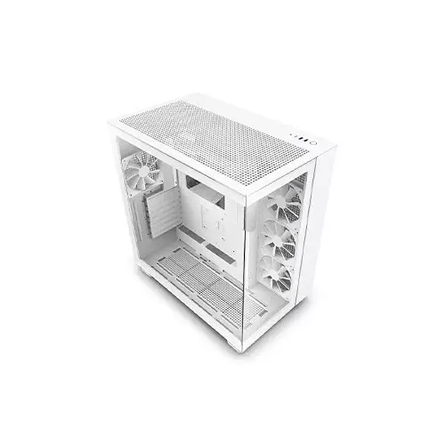 NZXT H9 Flow Dual-Chamber ATX Mid-Tower PC Gaming Case - White-gallery-2