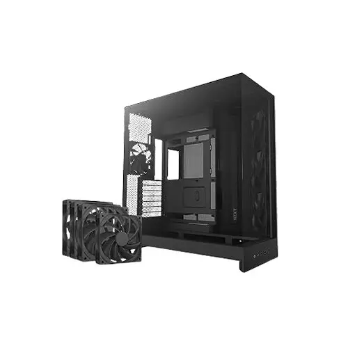 NZXT H9 Flow Large Dual-Chamber ATX Mid-Tower Airflow PC Case - Black