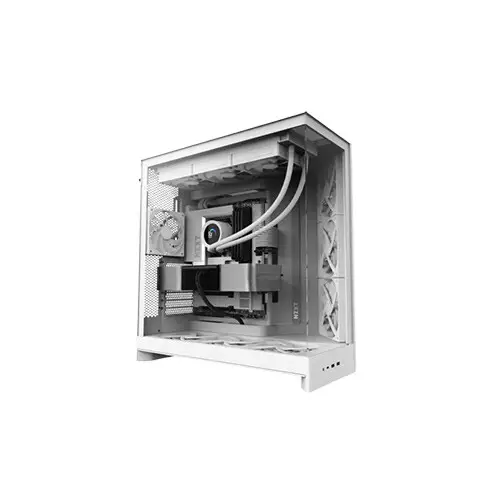 NZXT H9 Flow Large Dual-Chamber ATX Mid-Tower Airflow PC Case - White-gallery-1