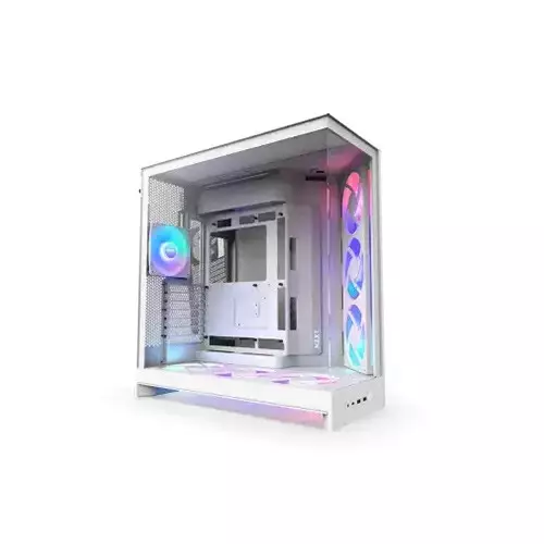 NZXT H9 Flow RGB+ Dual-Chamber Mid-Tower ATX Airflow Case (White)