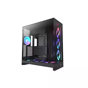 NZXT H9 Flow RGB+ 2025 Mid Tower ATX Gaming Computer Case (Black)