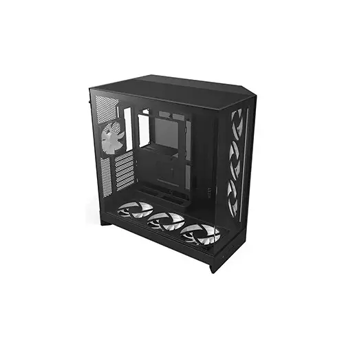 NZXT H9 Flow RGB+ 2025 Mid Tower ATX Gaming Computer Case (Black)-gallery-3